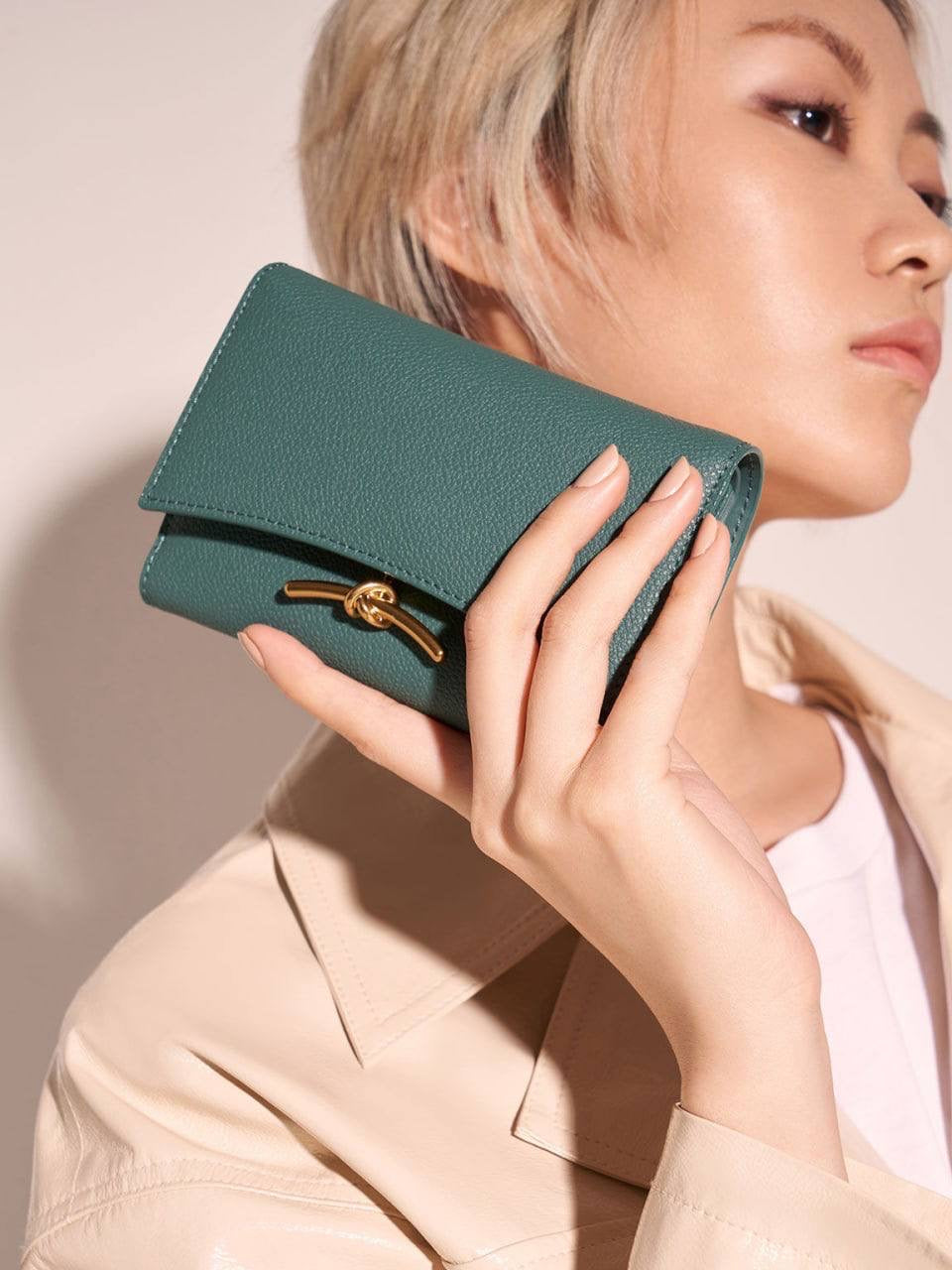 Huxley Metallic-Accent Front Flap Wallet