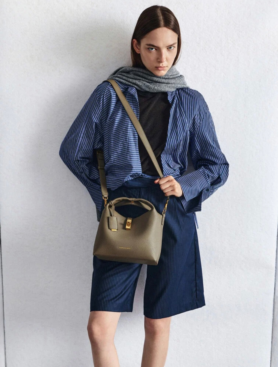 Chance Turn-Lock Bucket Bag