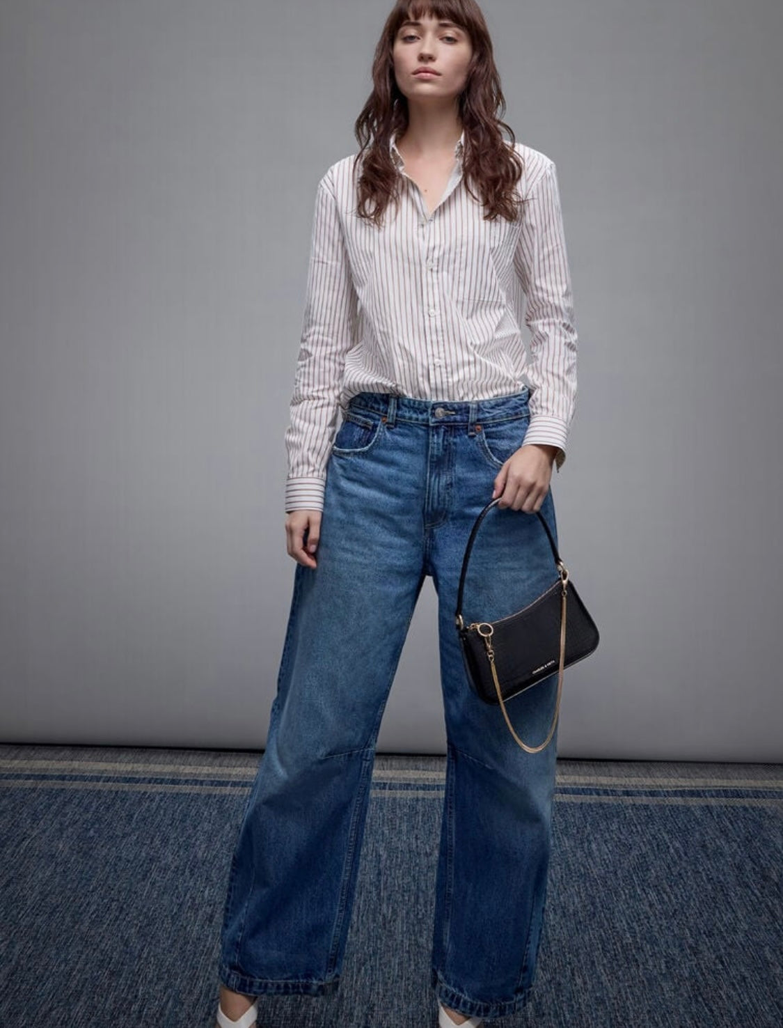 Elspeth Croc-Effect Chain-Link Shoulder Bag