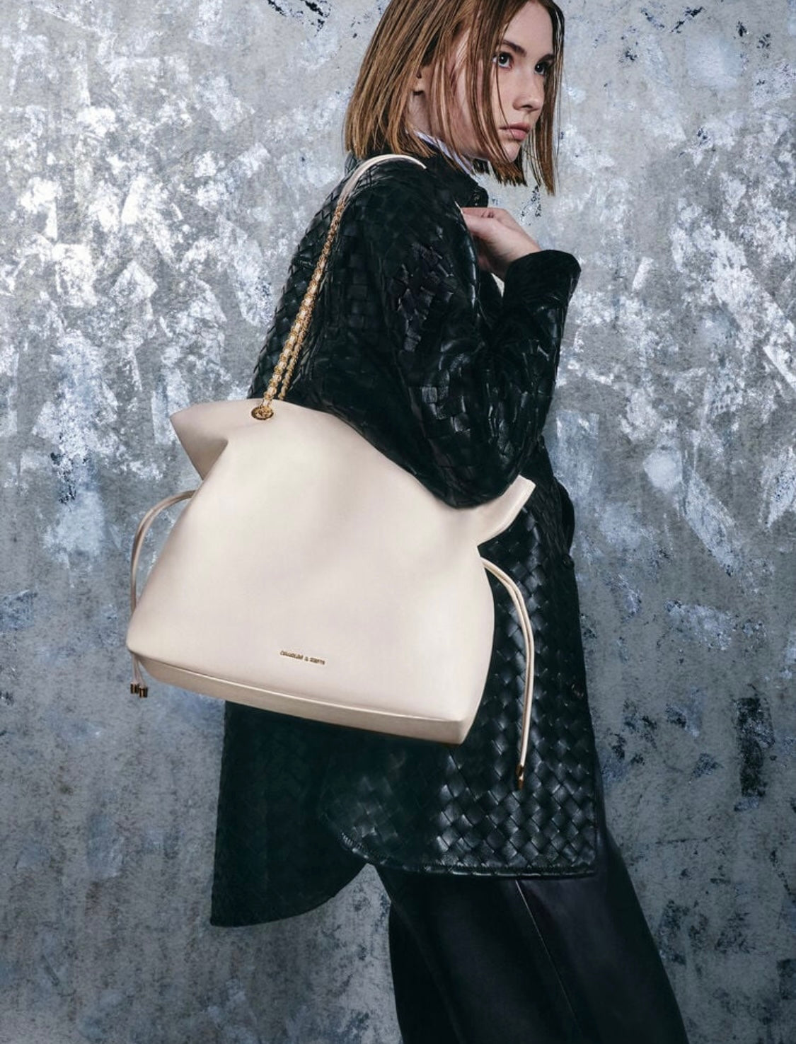 Arya Braided-Strap Double-Handle Tote Bag