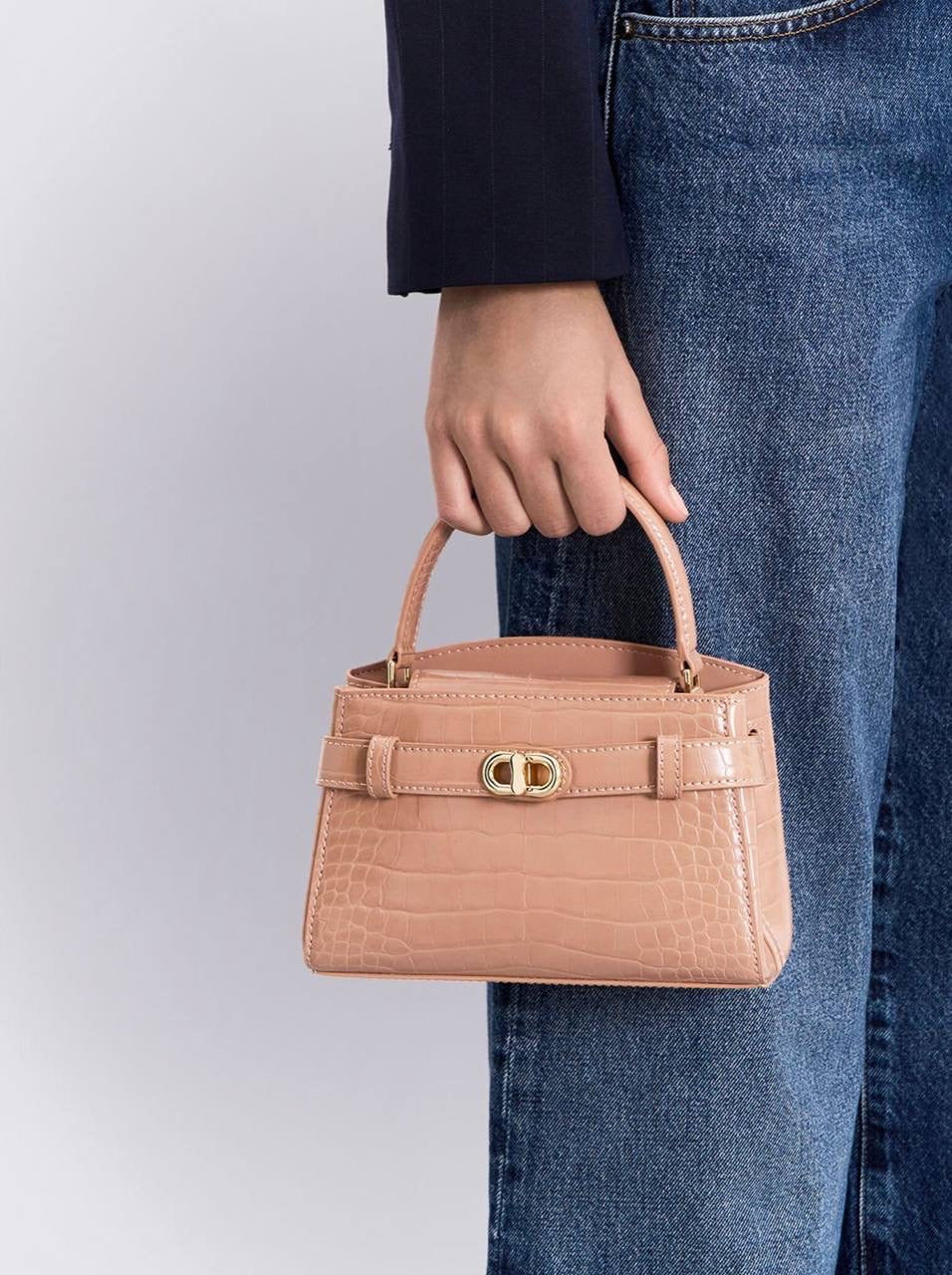 Aubrielle Croc-Effect Top Handle Bag