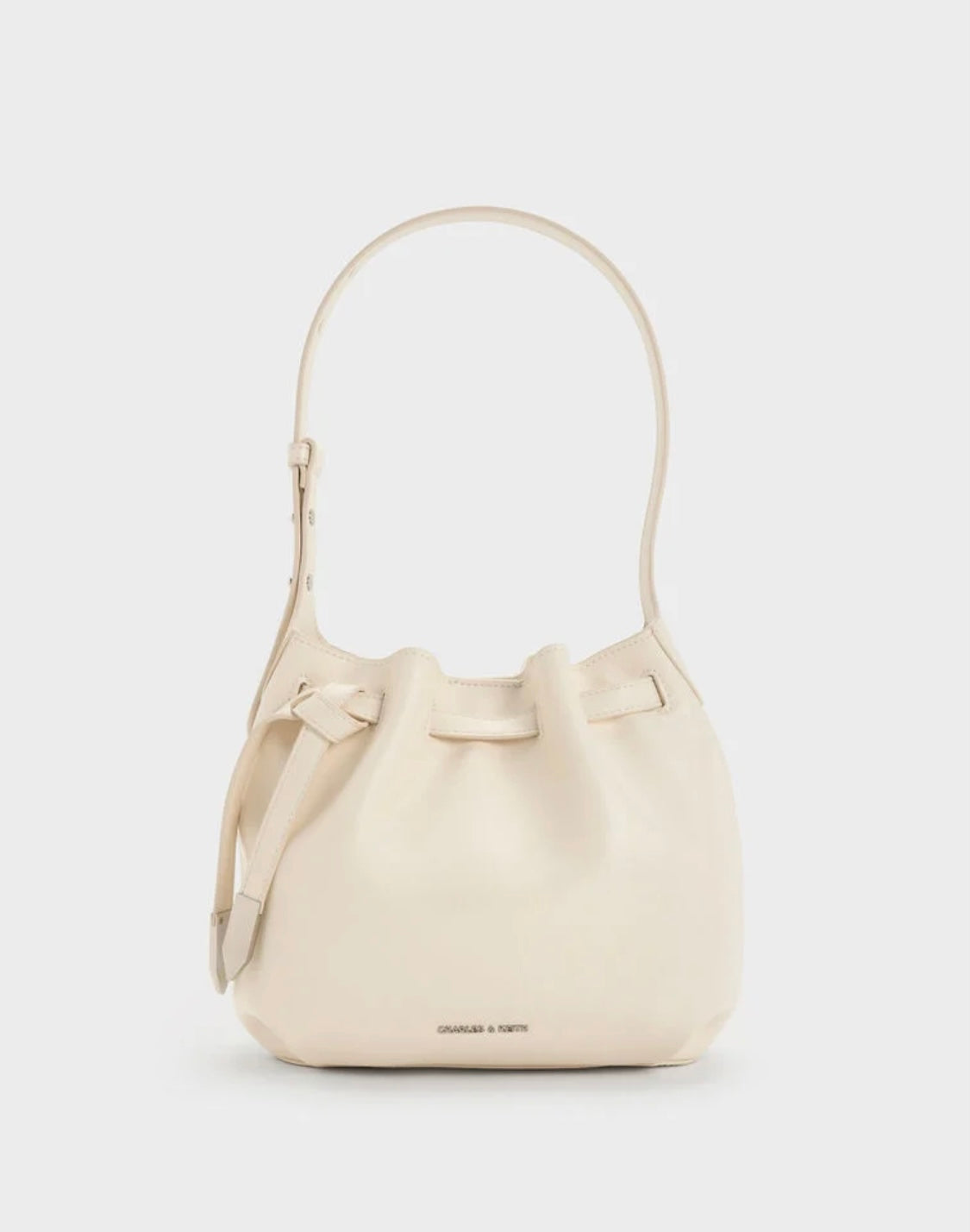 Clementine Metallic-Accent Drawstring Bucket Bag