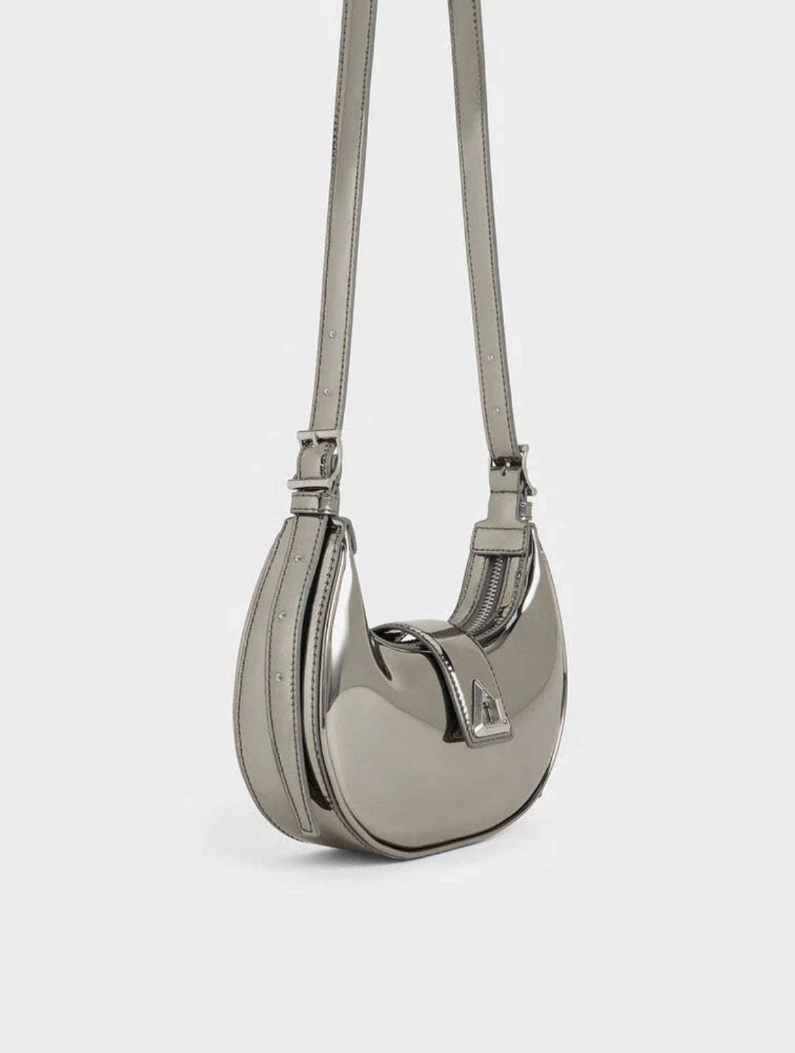 Trice Metallic Accent Belted Shoulder Bag