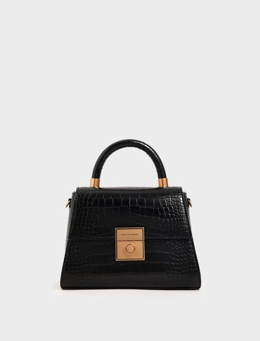Croc-Effect Structured Bag