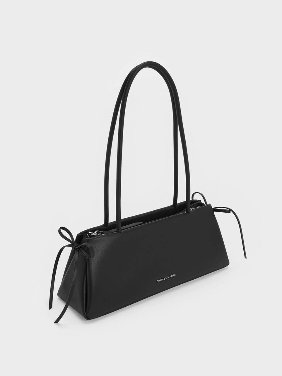 Hazel Bow Elongated Trapeze Shoulder Bag