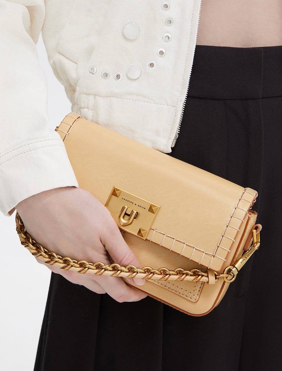 Circe Stitch-Trim Top Handle Bag