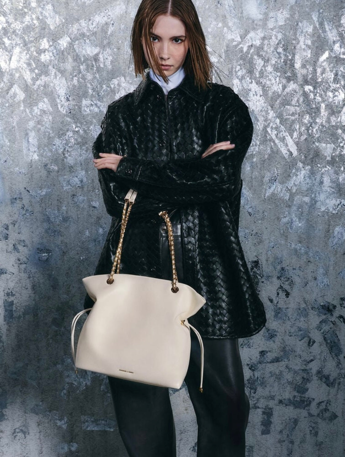 Arya Braided-Strap Double-Handle Tote Bag
