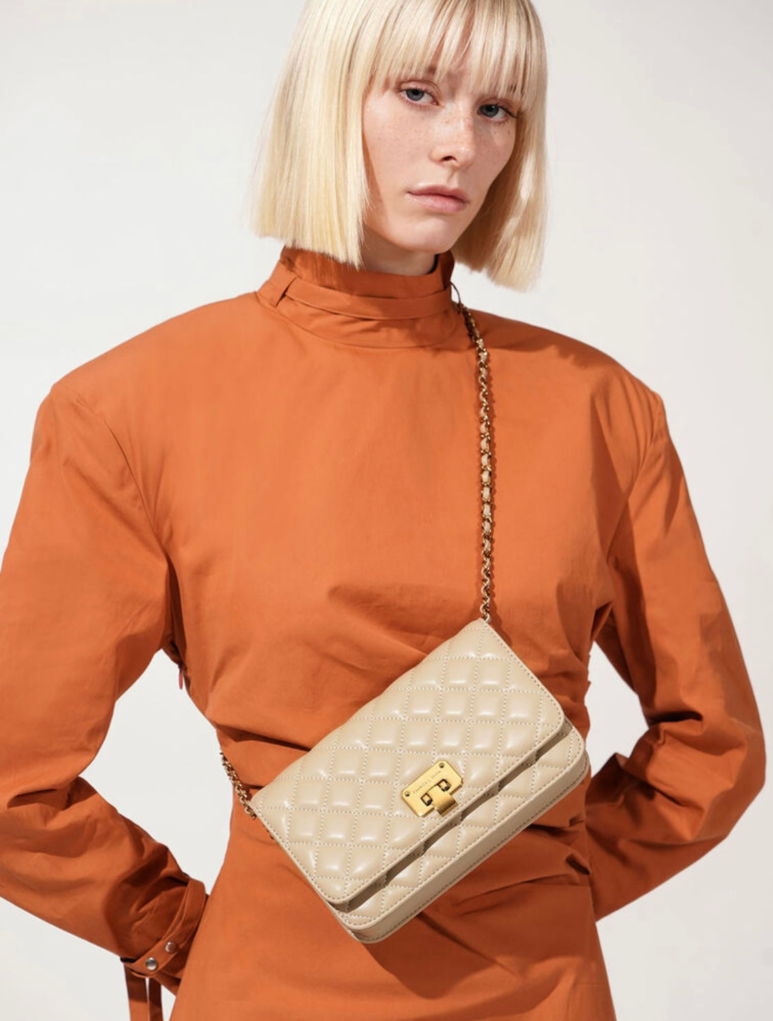 Quilted Flip-Lock Clutch