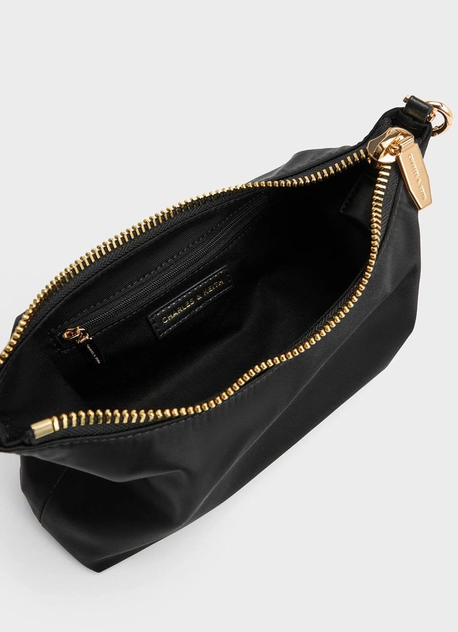 Metallic Crystal-Embellished Chain-Handle Two-Way Bag