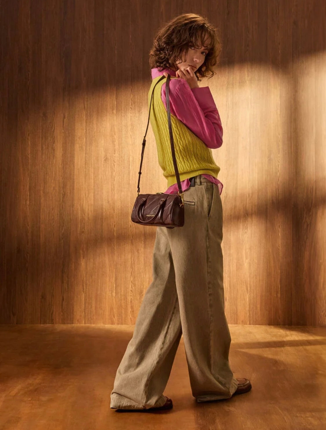 Philomena Panelled Chain-Handle Bowling Bag