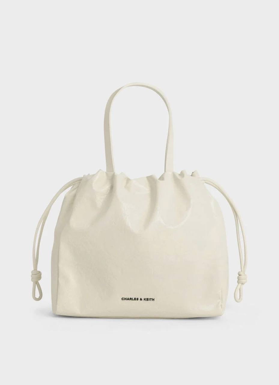 Mini Bethel Crinkle-Effect Ruched Drawstring Tote Bag