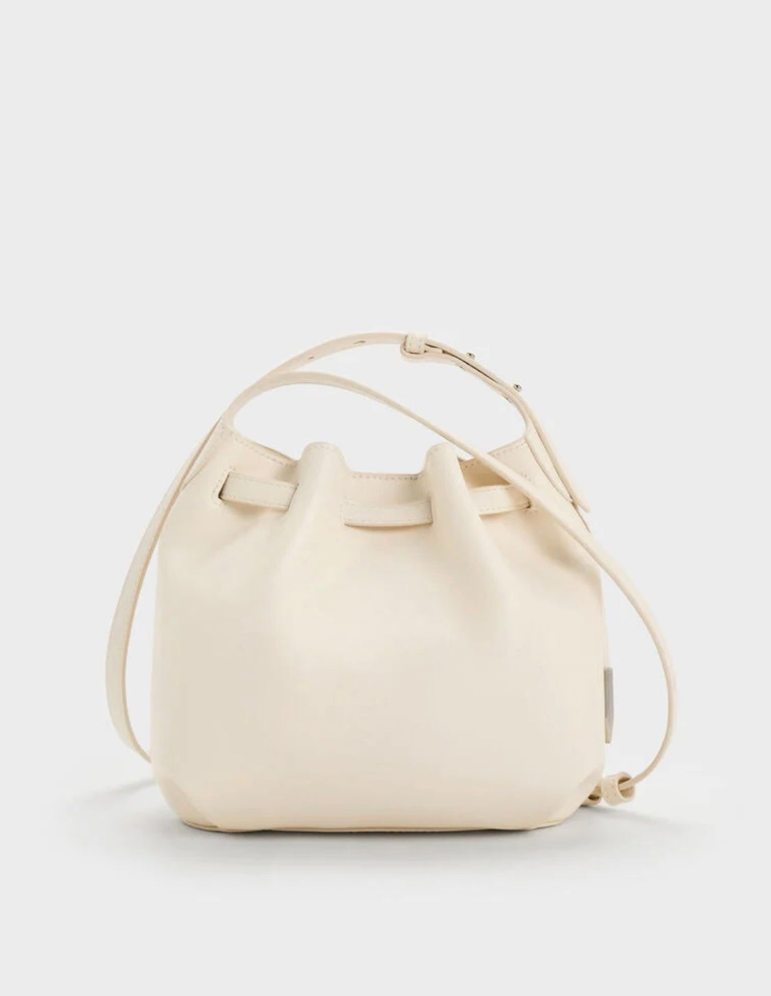 Clementine Metallic-Accent Drawstring Bucket Bag