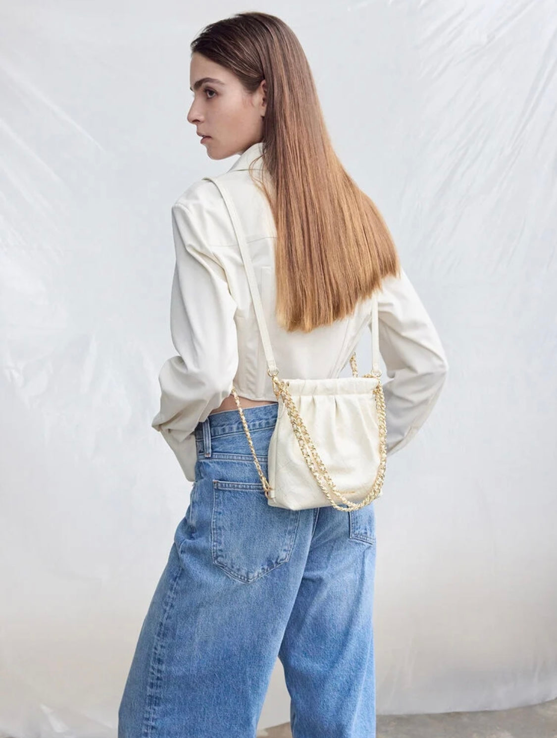 Duo Chain-Handle Two-Way Backpack
