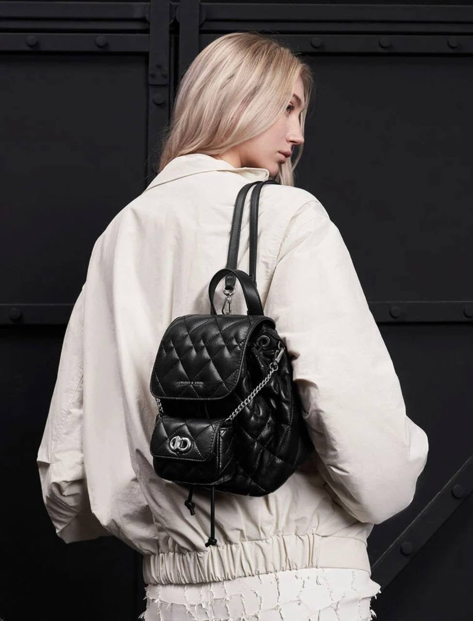 Aubrielle Denim Quilted Backpack