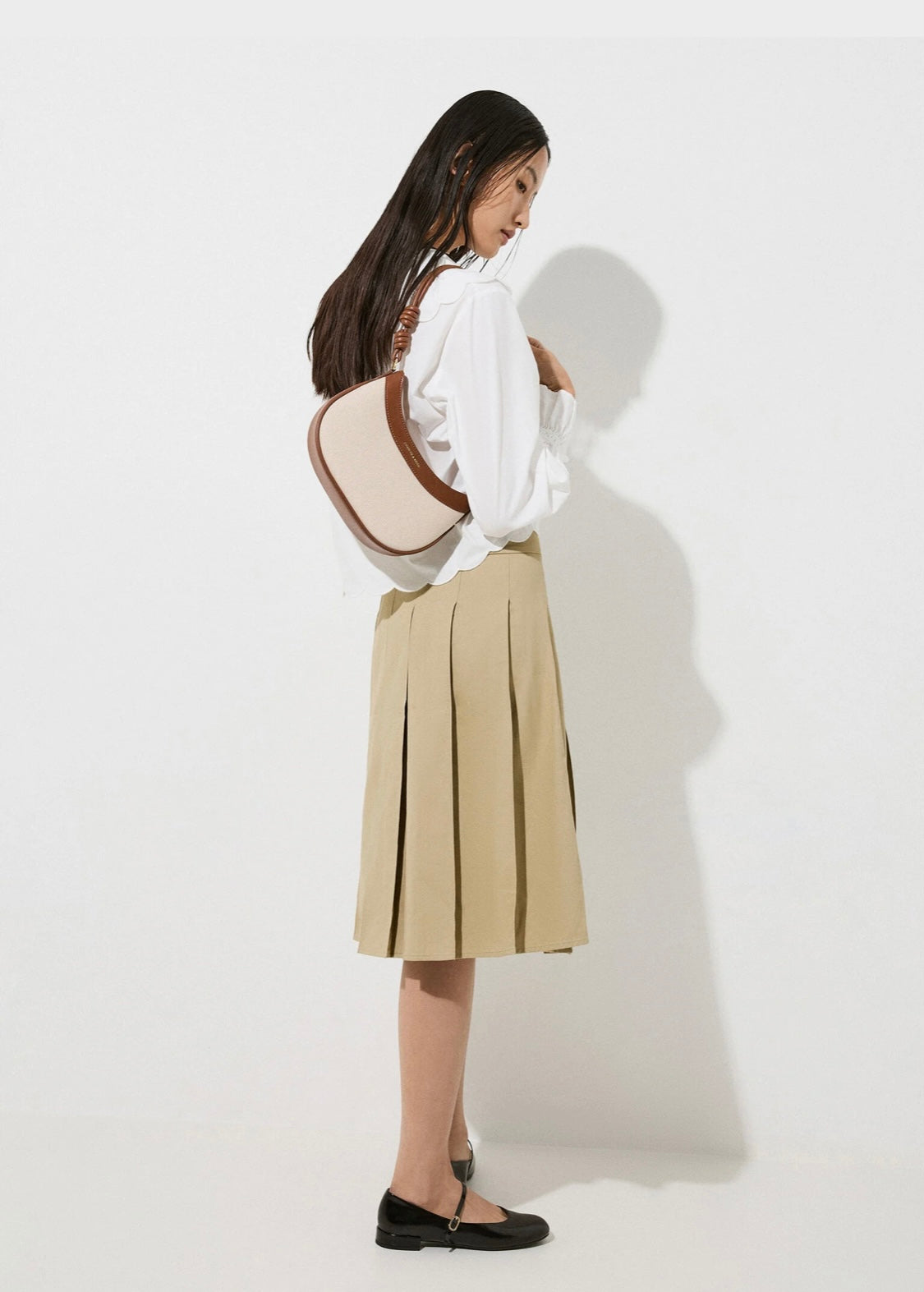 Sabine Knotted-Strap Curved Shoulder Bag