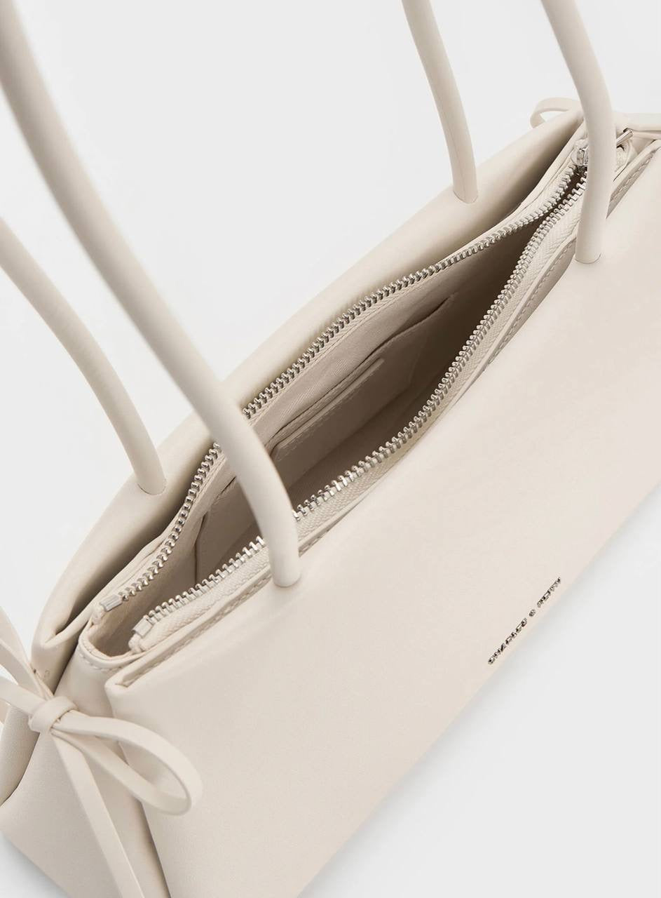 Hazel Bow Elongated Trapeze Shoulder Bag