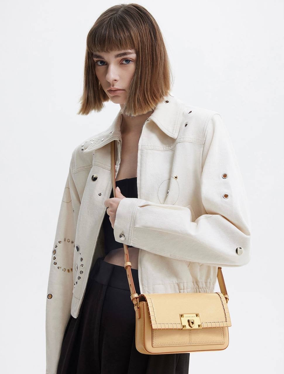 Circe Stitch-Trim Top Handle Bag
