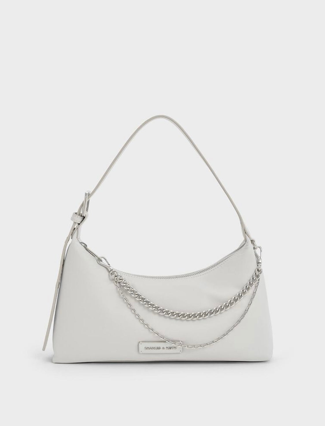 Nylon Chain-Link Trapeze Shoulder Bag