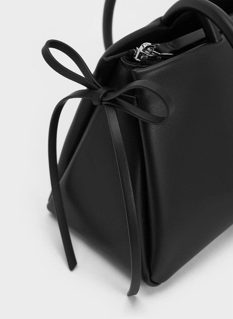 Hazel Bow Elongated Trapeze Shoulder Bag