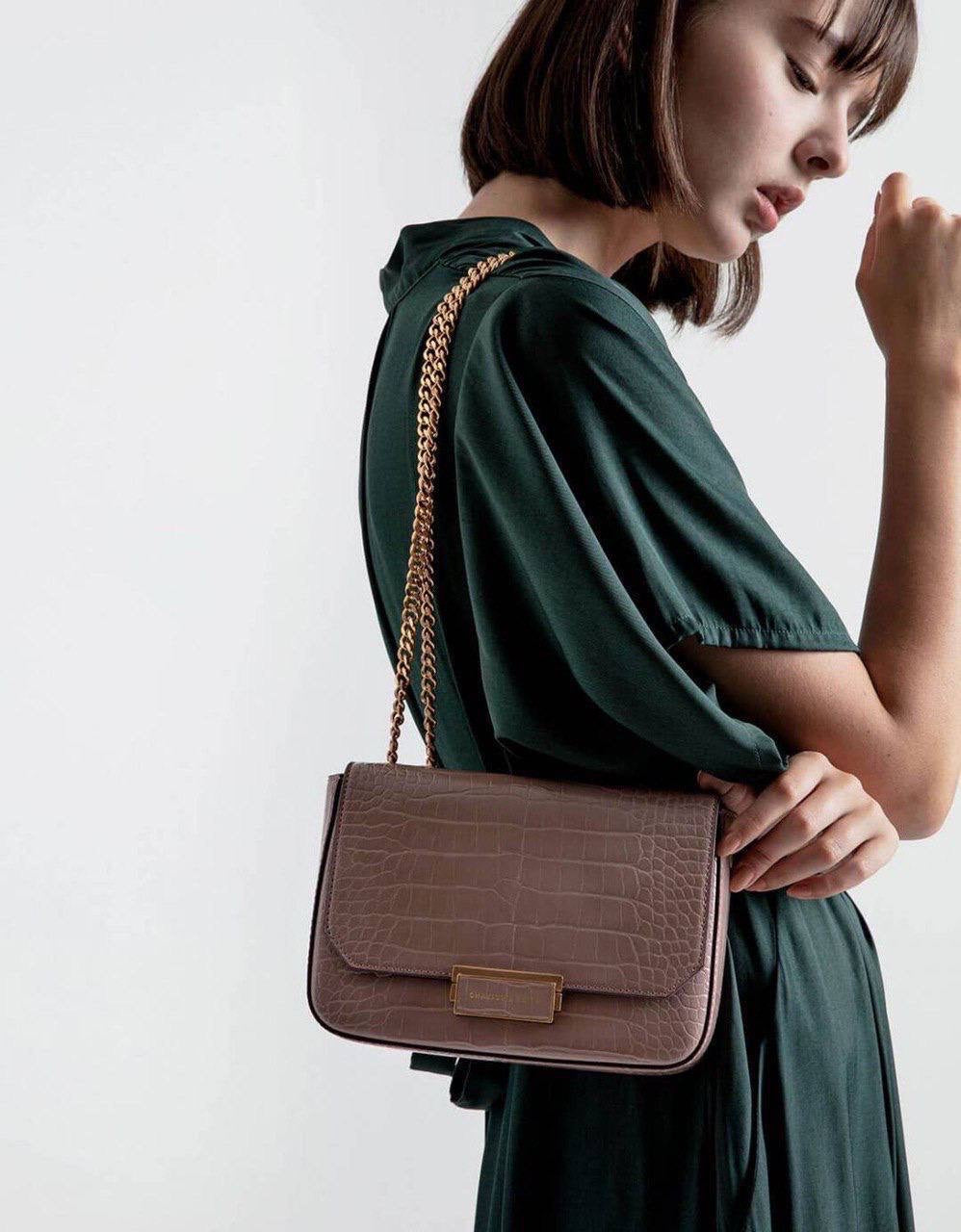 Classic Push-Lock Crossbody Bag
