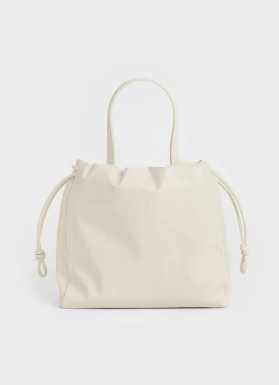 Mini Bethel Crinkle-Effect Ruched Drawstring Tote Bag