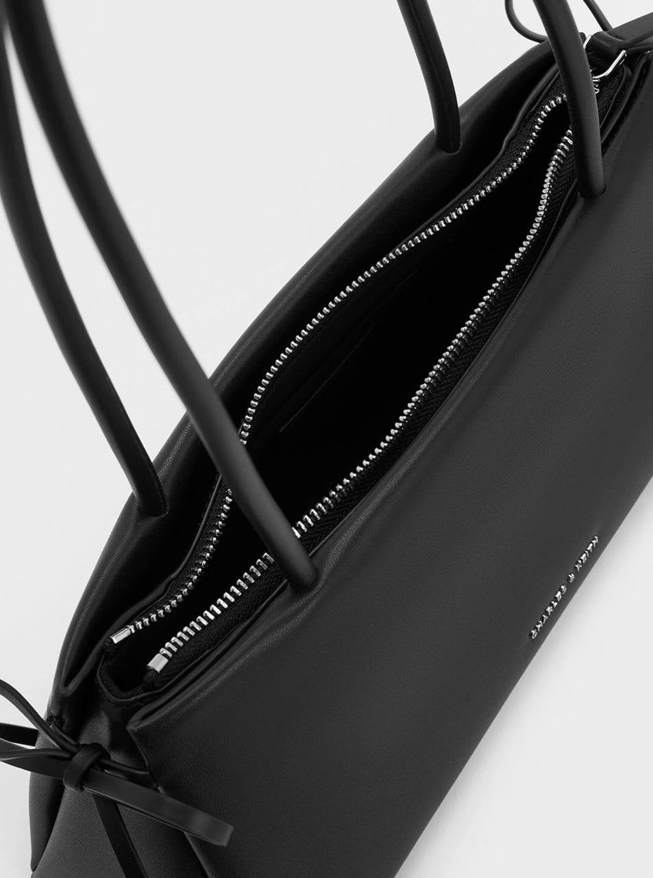 Hazel Bow Elongated Trapeze Shoulder Bag