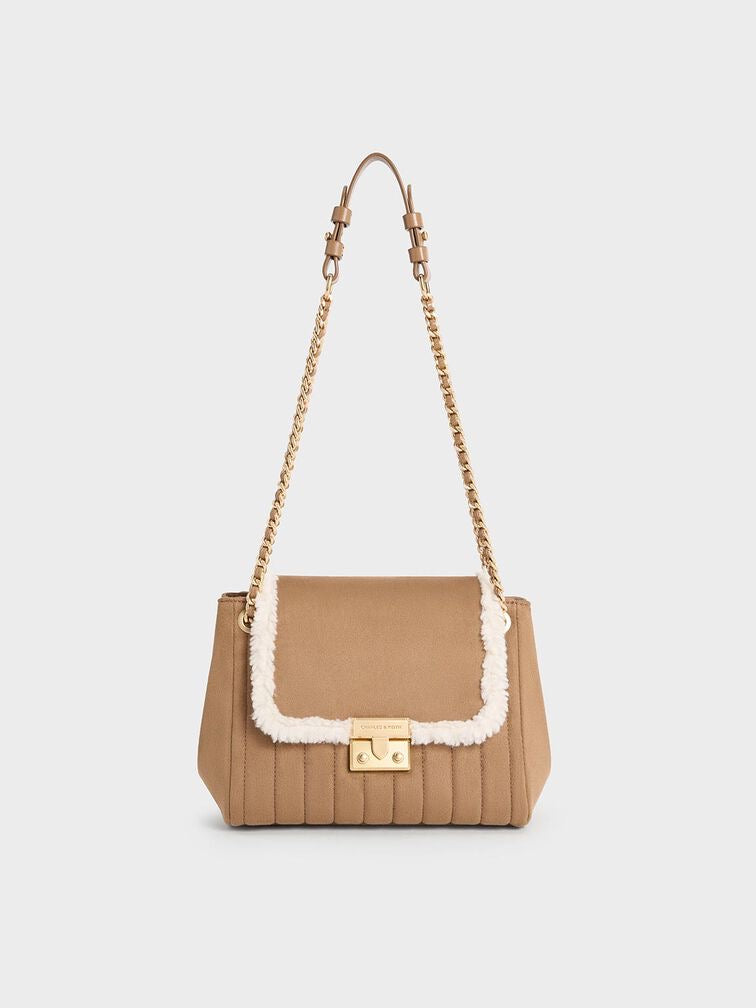 Donna Crinkle-Effect Shoulder Bag
