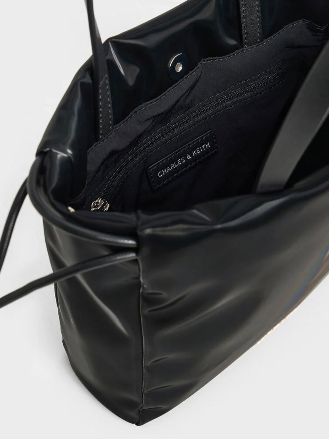 Mini Bethel Crinkle-Effect Ruched Drawstring Tote Bag