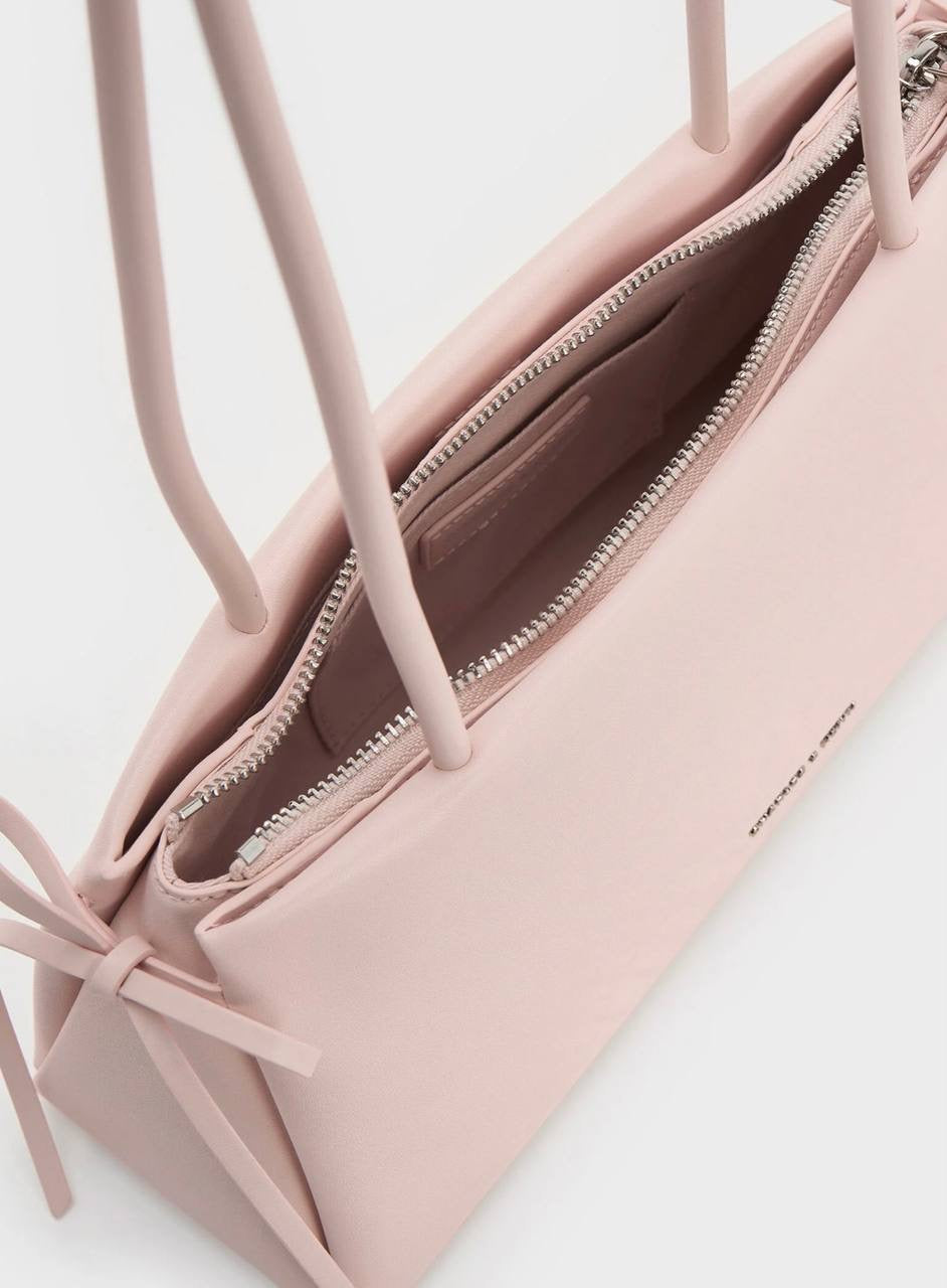 Hazel Bow Elongated Trapeze Shoulder Bag