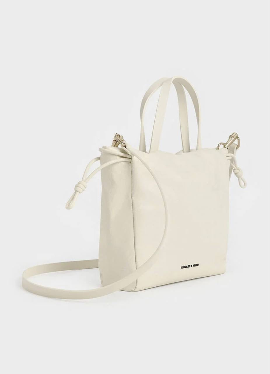Mini Bethel Crinkle-Effect Ruched Drawstring Tote Bag