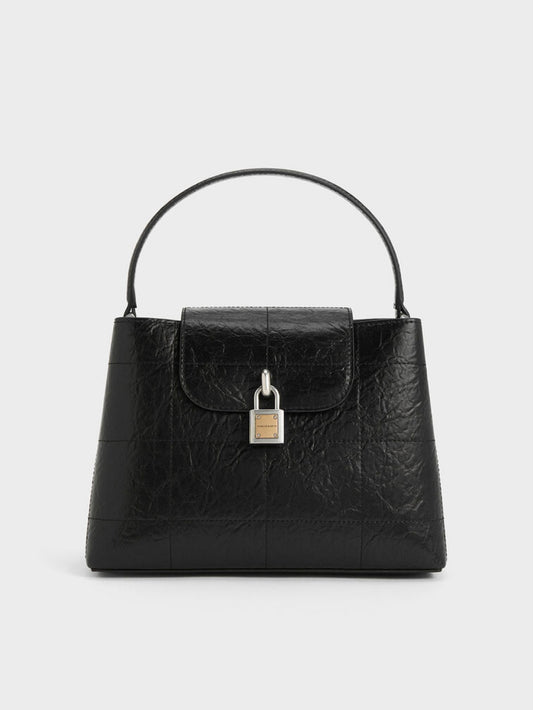 Suki Crinkle-Effect Top Handle Bag