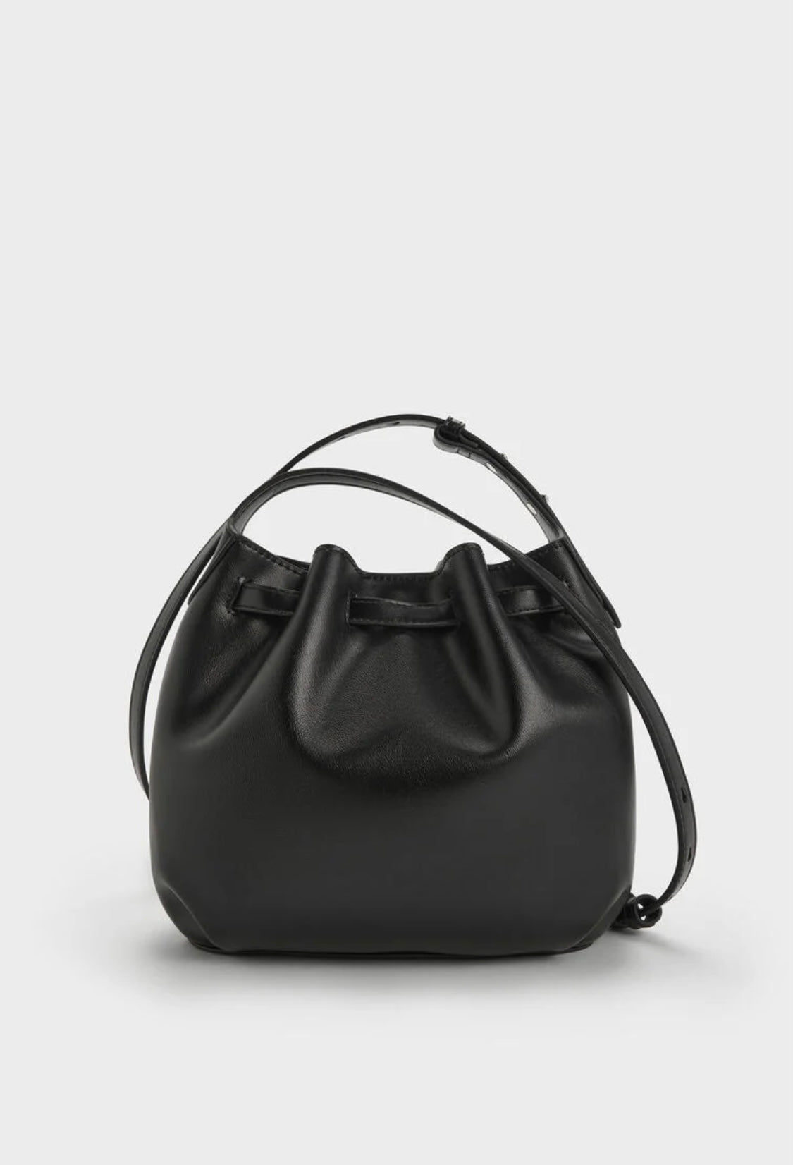 Clementine Metallic-Accent Drawstring Bucket Bag