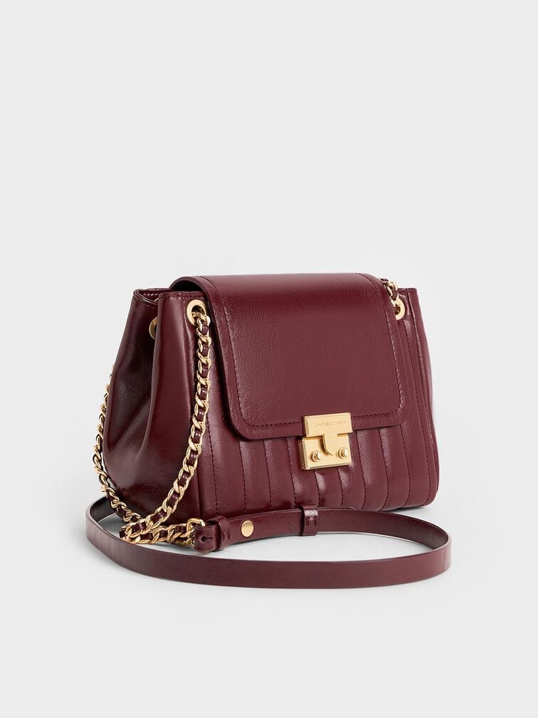 Donna Crinkle-Effect Shoulder Bag