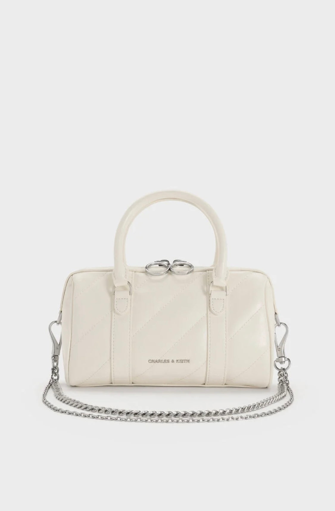 Philomena Panelled Chain-Handle Bowling Bag