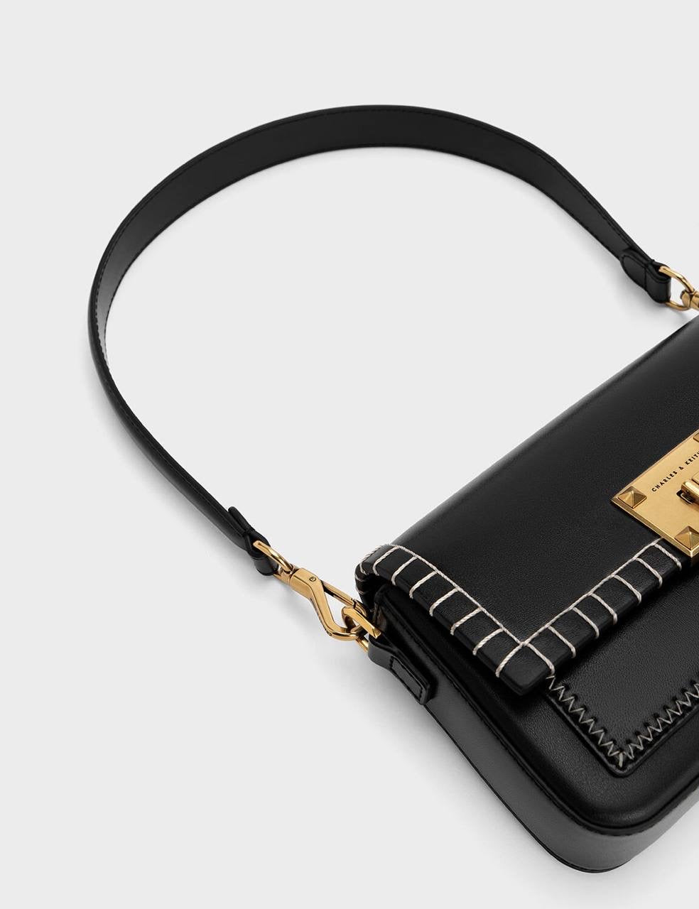Circe Stitch-Trim Top Handle Bag