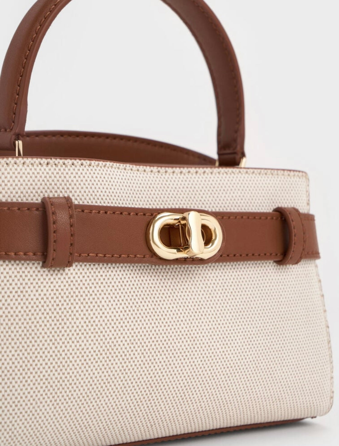Aubrielle Metallic-Buckle Top Handle Bag