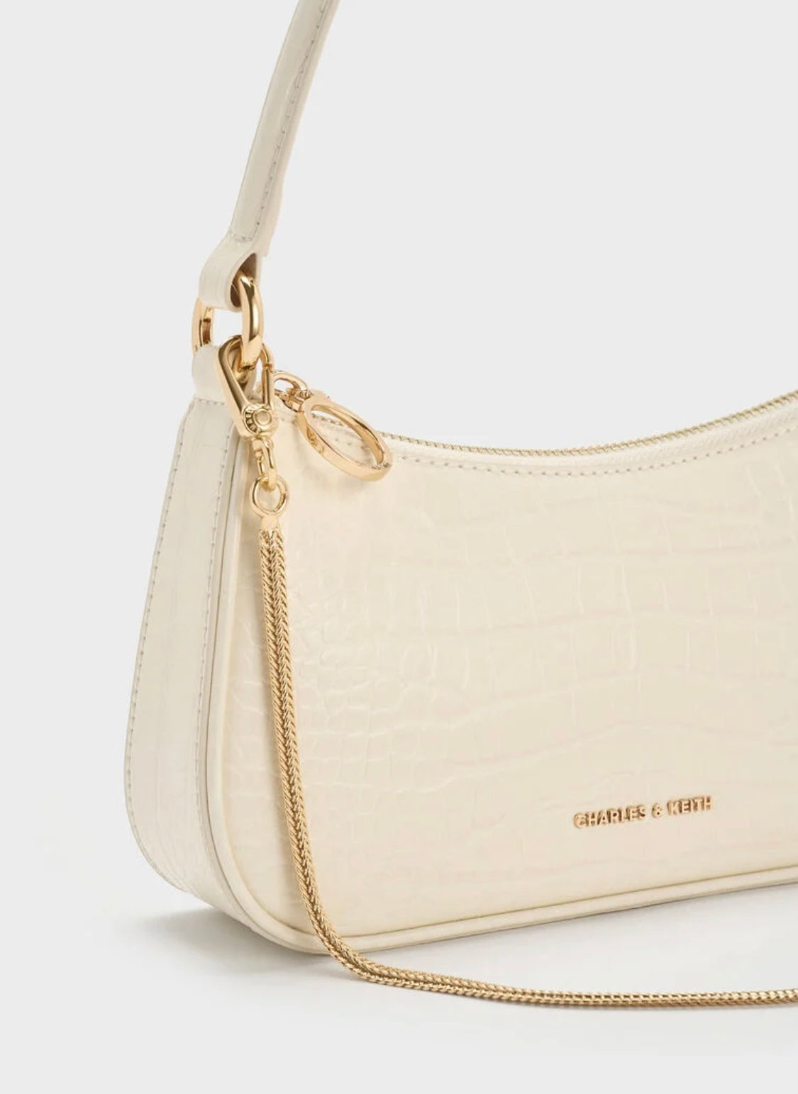 Elspeth Croc-Effect Chain-Link Shoulder Bag