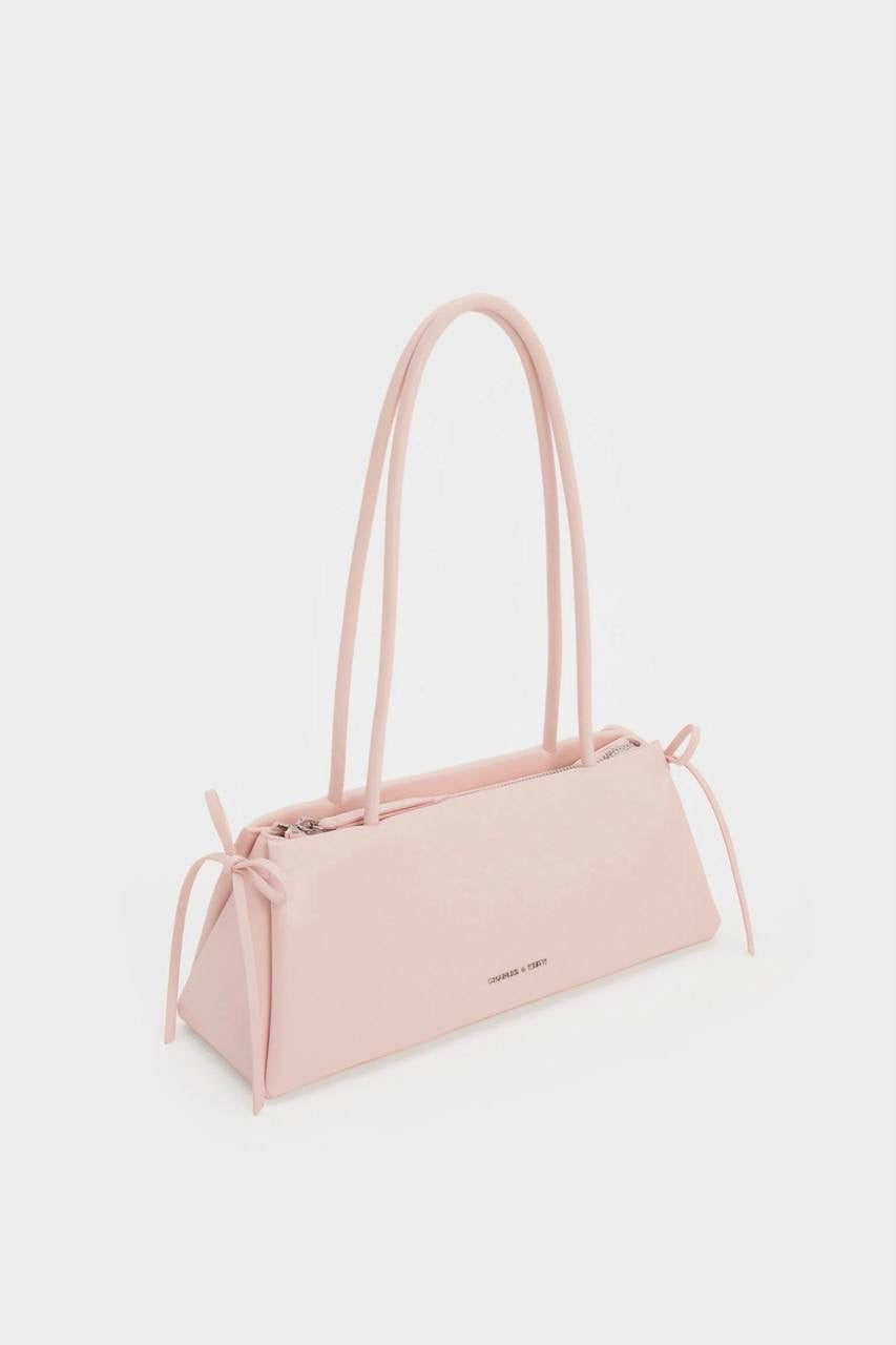 Hazel Bow Elongated Trapeze Shoulder Bag