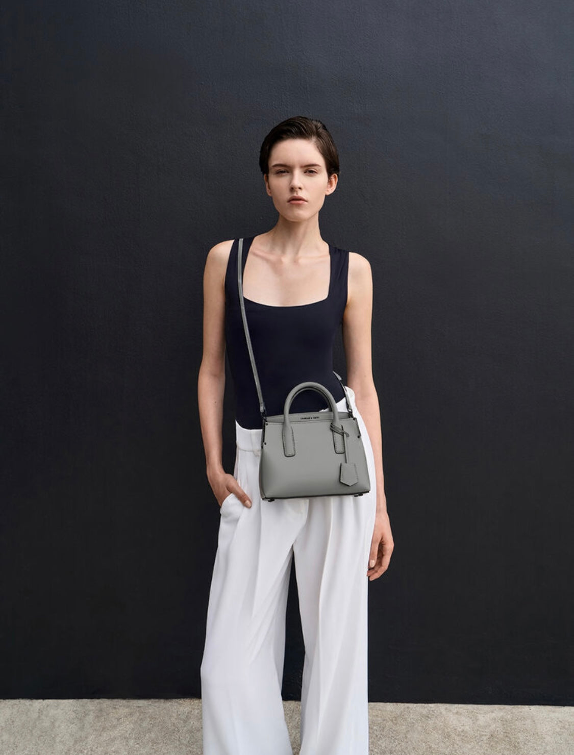 Rene Structured Top Handle Bag