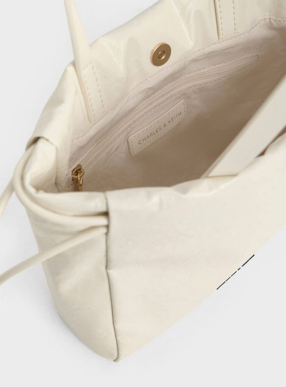 Mini Bethel Crinkle-Effect Ruched Drawstring Tote Bag
