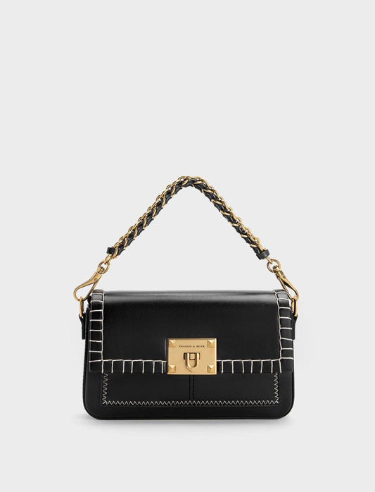 Circe Stitch-Trim Top Handle Bag