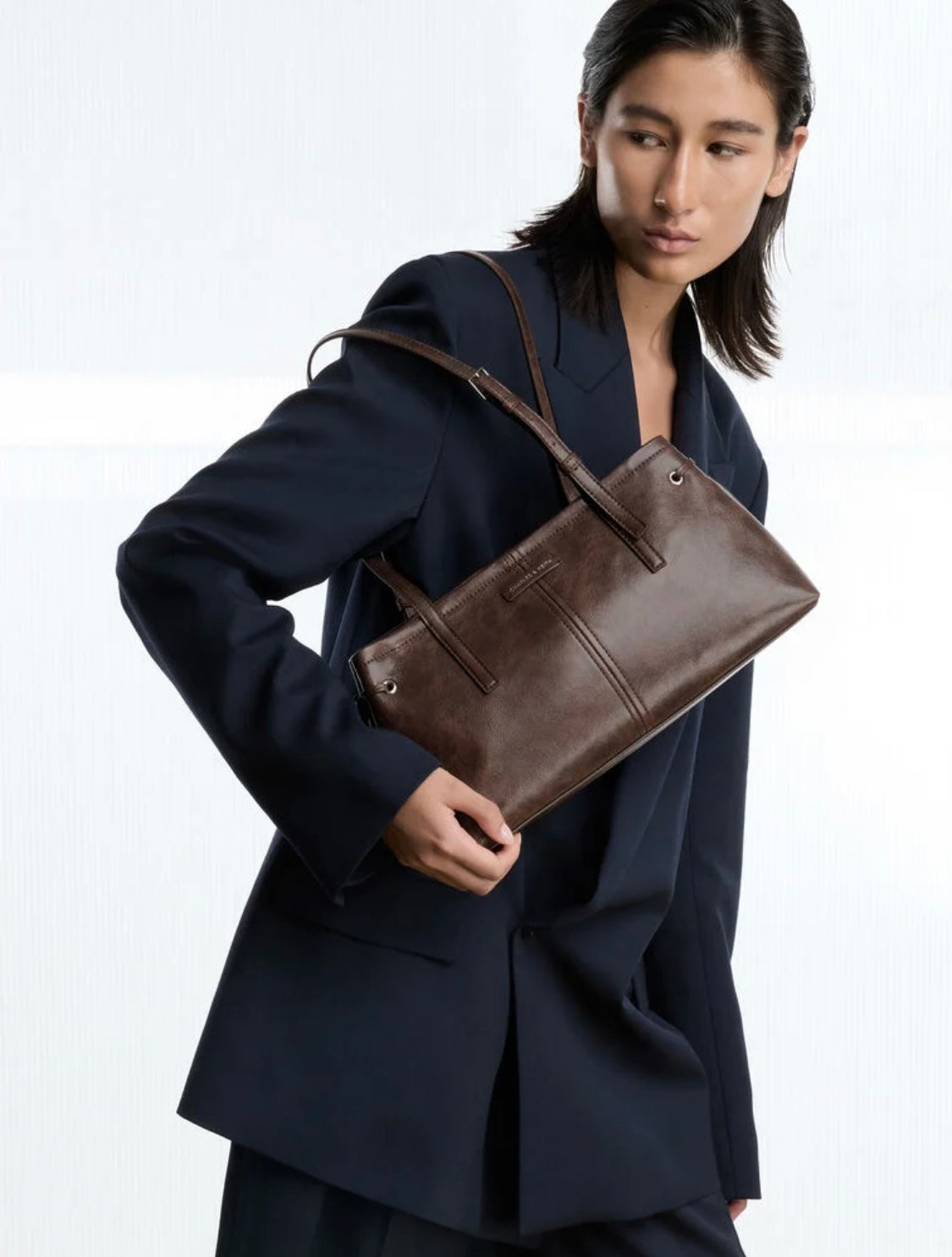 Noane Elongated-Handle Shoulder Bag