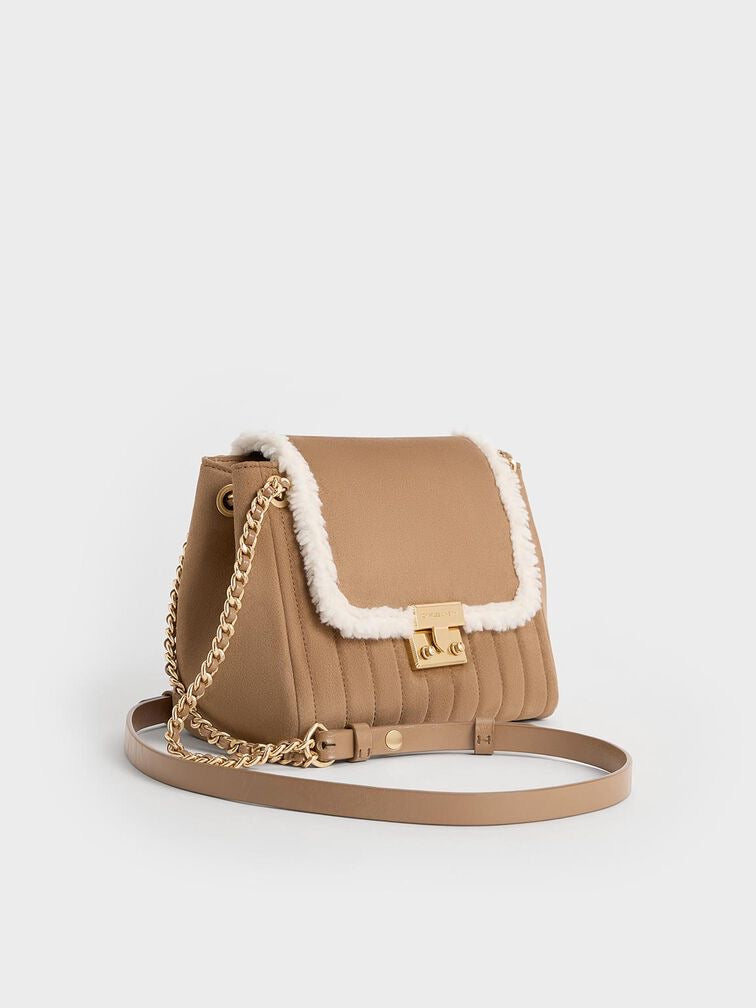Donna Crinkle-Effect Shoulder Bag