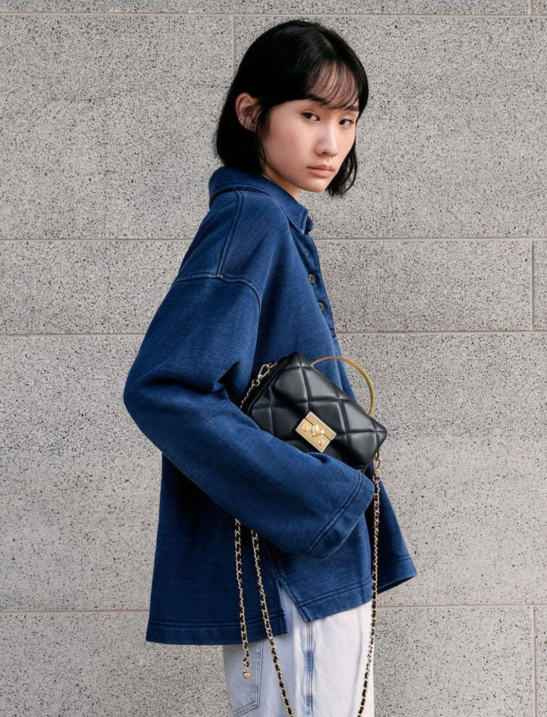 Quilted Boxy Top Handle Bag