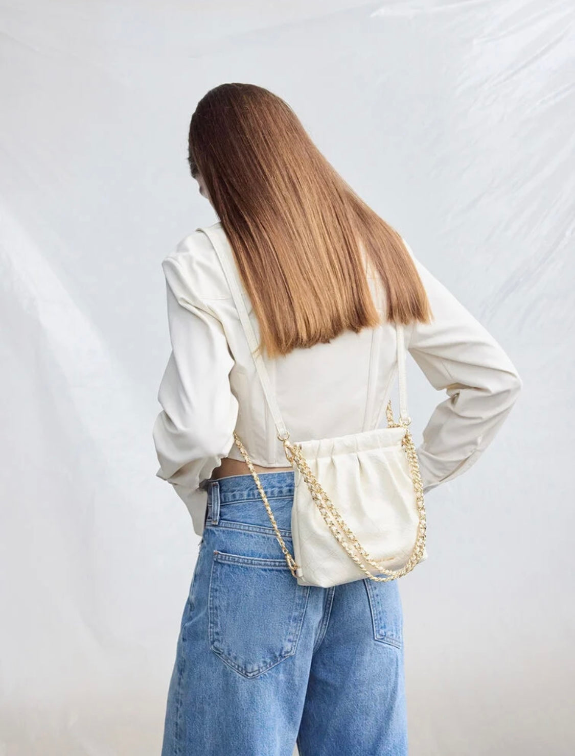 Duo Chain-Handle Two-Way Backpack