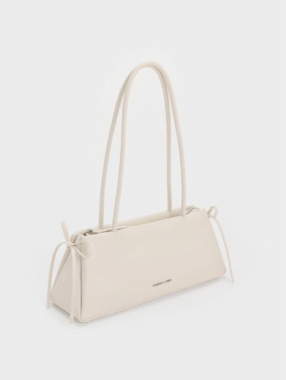 Hazel Bow Elongated Trapeze Shoulder Bag