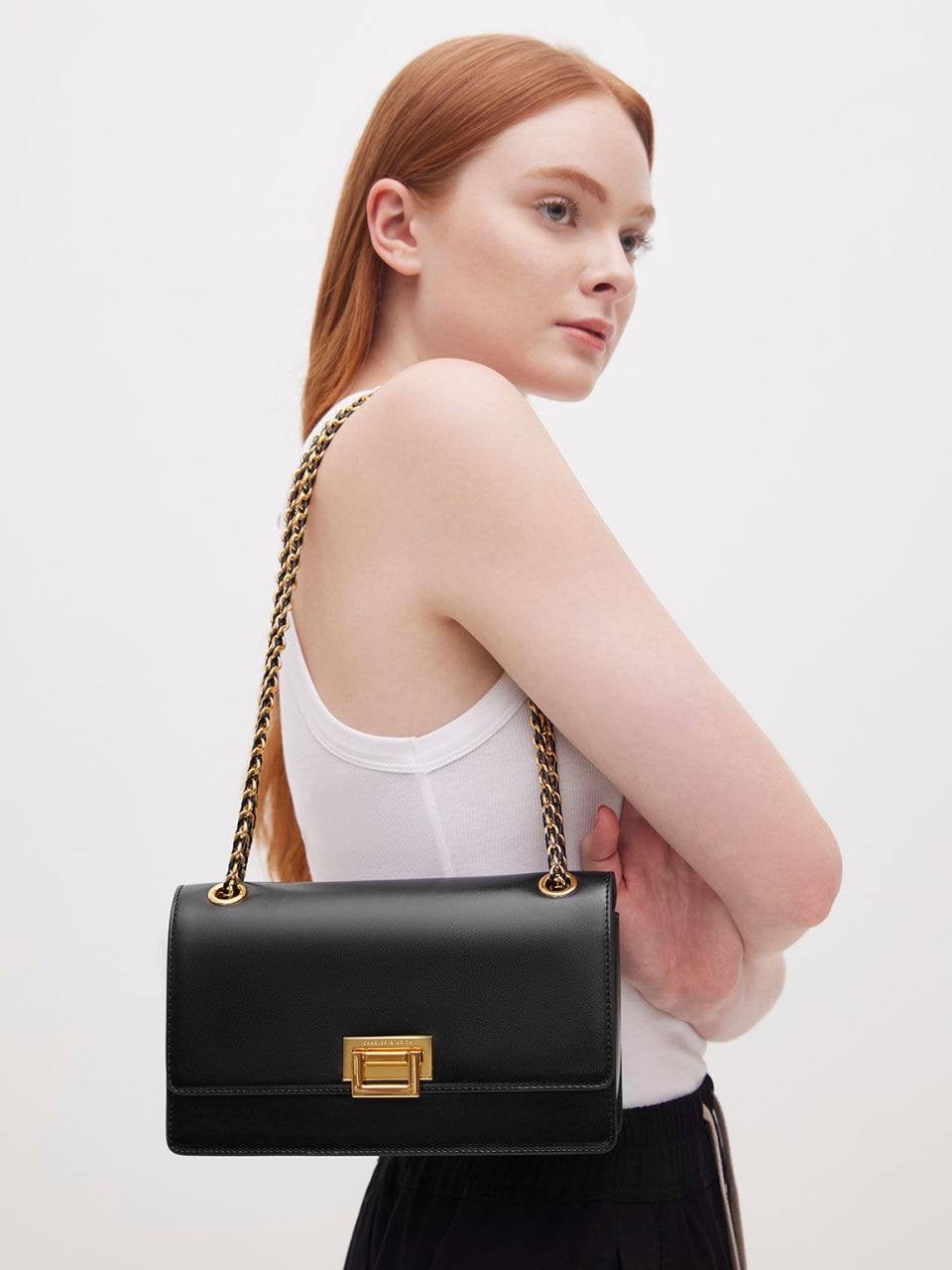 Chain Handle Shoulder Bag