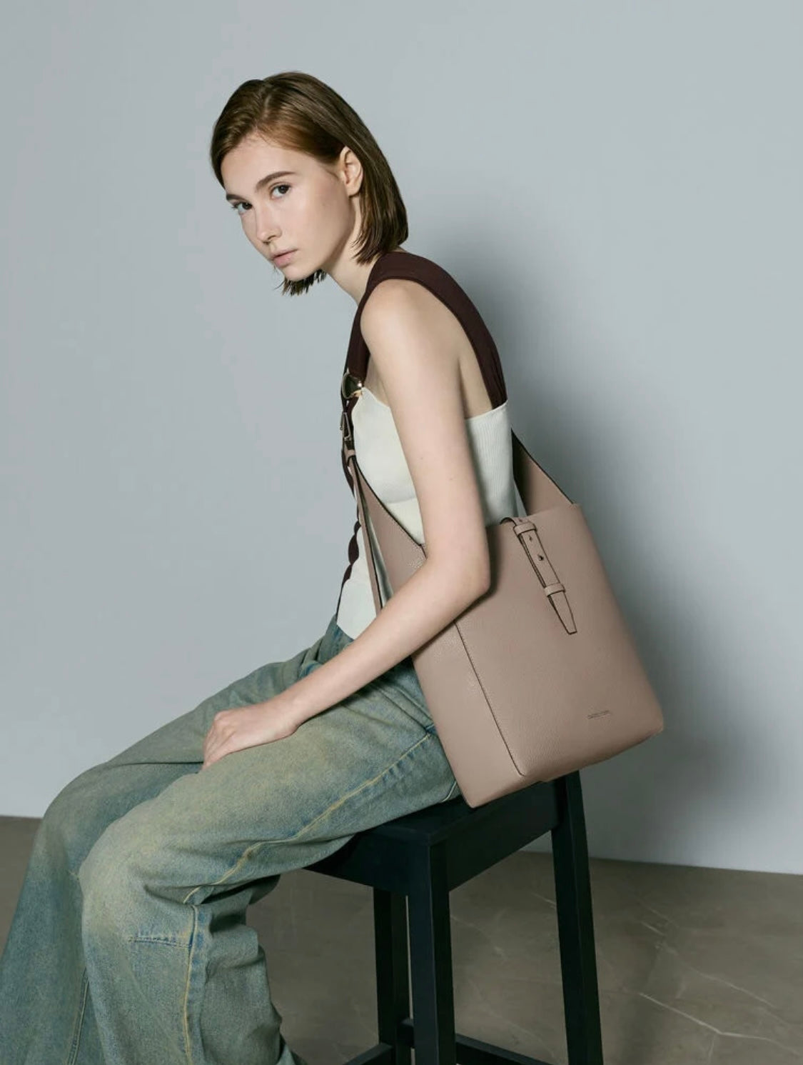 Beryl Recycled Leather Belted Hobo Bag