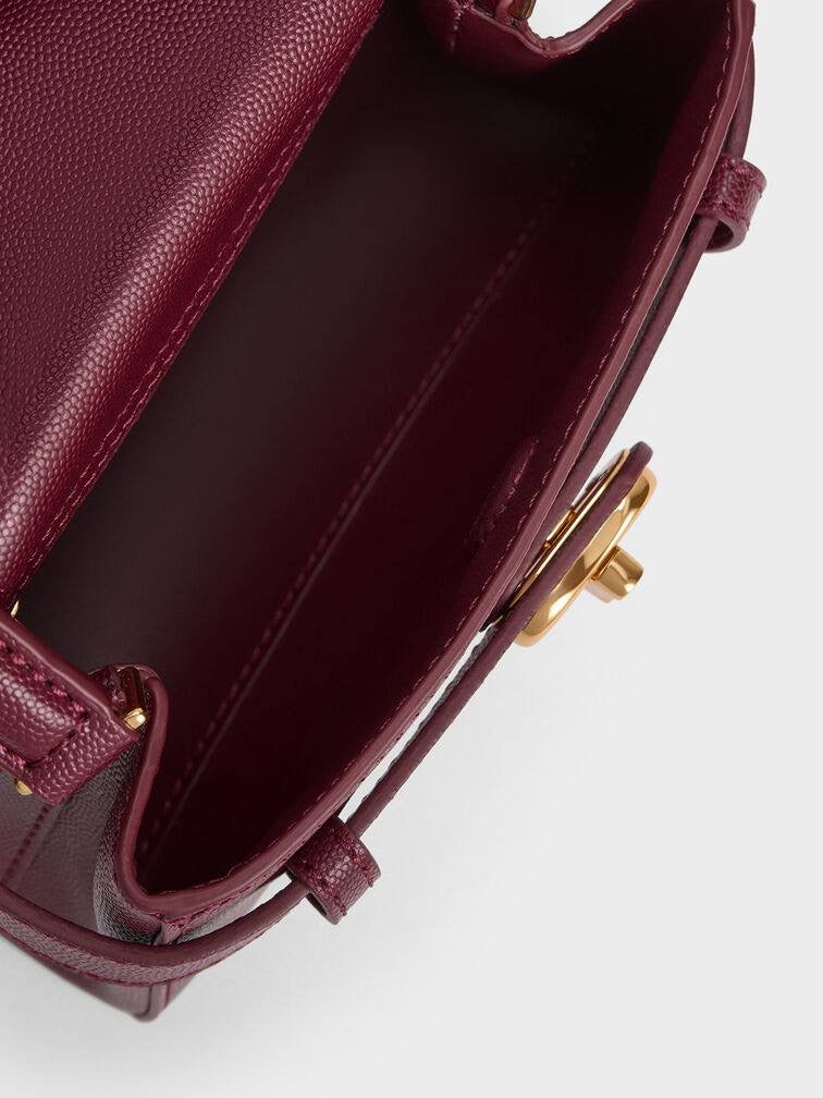 Aubrielle Metallic-Buckle Top Handle Bag