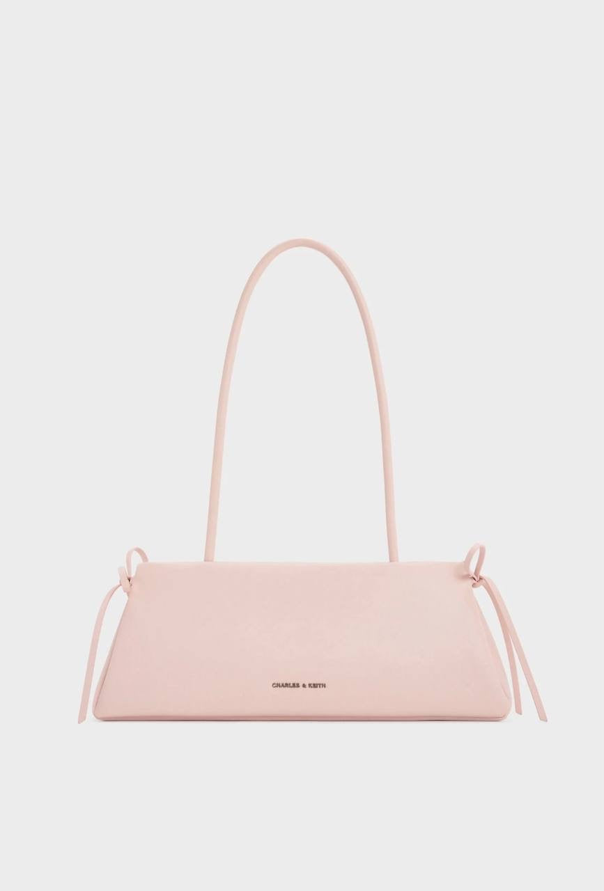 Hazel Bow Elongated Trapeze Shoulder Bag